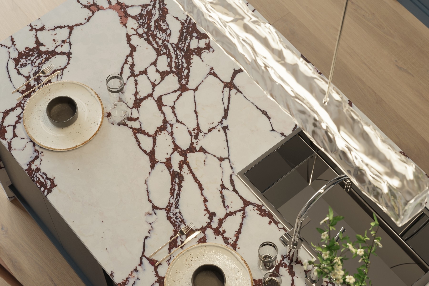 M1339 Calacatta Burgundy