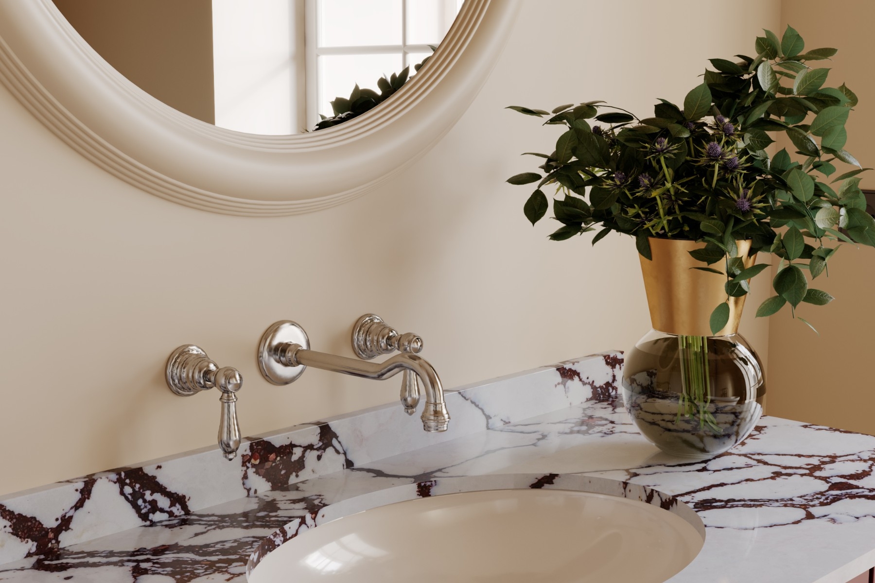 M1339 Calacatta Burgundy